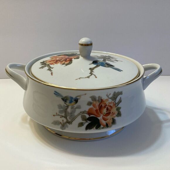 Chori Murakami Japan Porcelain Kacho Fugetsu Floral Bird Dining Serve Tableware - Picture 10 of 13